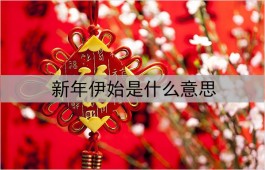 新年伊始什么意思（伊始是什么意思）