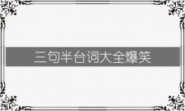 三句半台词大全爆笑（风趣幽默的三句半台词）